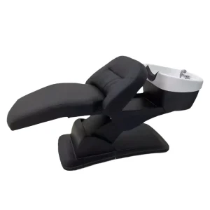 Modern Ceramic Basin Stainless Steel Frame Shampoo Chair Adjustable Footrest High Density Sponge for Hair Salon Commercial Use