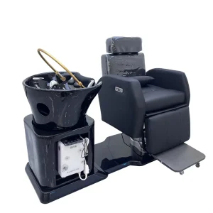 Modern Ceramic Shampoo Chair and Bed with Portable Shampoo Bowl for Salon and Bathroom Use