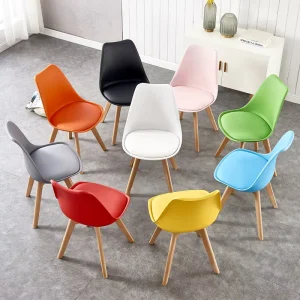 Modern Chairs for Living Room Cafe Reading Room Waiting Reception Plastic Chair with Wood Leg Living Room Chair for Home Bedroom