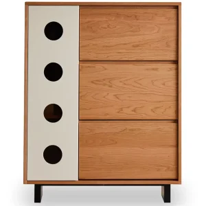 Modern Cherry Wood Shoe Cabinet for Living Room Home Office & Hotel Use
