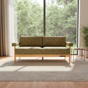 Modern Chesterfield Modular Sofa for Mall Applications Soft Fabric and Wood