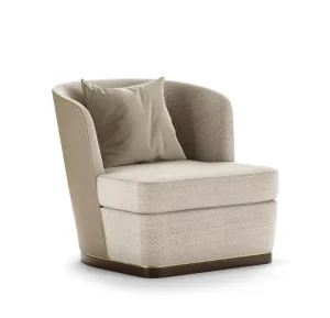Modern Chesterfield Sofa Solid Wood Base Comfortable Fabric Upholstered Single Seat Sofa for Home Villa Office