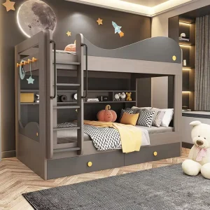 Modern Children’s Bunk Bed Environmental Protection Material Bedroom Furniture Dormitory Double Frame Beds