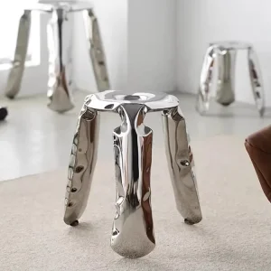 Modern Chrome Home 304 Stainless Steel Metal Accent Stool Creative Original Color Bar Stools