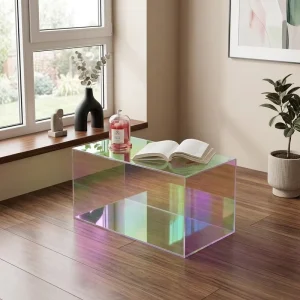 Modern Classic Acrylic Modular Coffee Table with Customizable Color Edge for Living Room Home Use