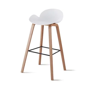 Modern Classic Kitchen Hotel Chrome and White Wooden Bar Stools High Chair