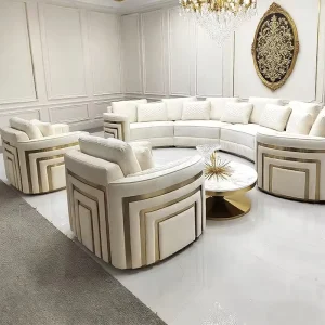 Modern Classic Light Luxury Postmodern Solid Wood Frame Customizable Velvet Fabric Sofa Set Villa High End Living Room Furniture