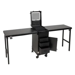 Modern Classic Nail Table for Nail Studio Two Desks Multiple Layers Aluminum Frame Manicure Table Mirror