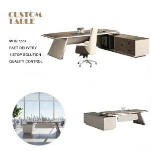Modern Classic Office Table Convertible Extendable Luxury Desk Company Manager Workstation Executive Wooden Office Desk