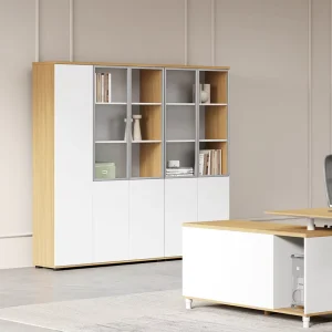 Modern Classic Simple Wooden File Storage Cabinet High Aluminium Frame Elegant Melamine Finish for Office School Workshop Use