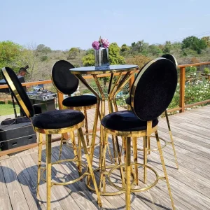 Modern Classic Stainless Steel Gold Velvet Outdoor Home Bar Hotel Bar Stools