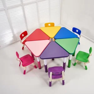 Modern Classroom Furniture Plastic Dining Table Chair Set for Elementary School Daycare Kindergarten Outdoor Amusement Equipment