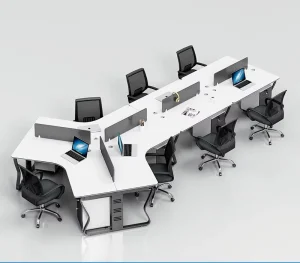 Modern Co Working Desk Office Furniture 120 Degree Workstation Table