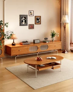 Modern Coffee Table for Living Room Solid Wood Walnut Coffee Table