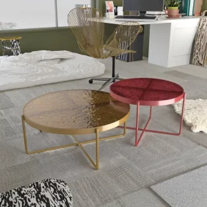 Modern Coffee Table with Tempered Glass Top and Metal Frame Decorative Living Room Furniture Set