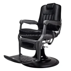 Modern Color Reclining Barber Chair with Metal Brushed Frame