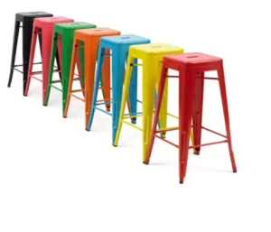 Modern Colored Metal Bar Stool for Dining and Home Bar Use