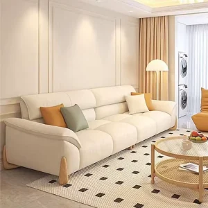 Modern Comfort Luxury Sectional Sofa Set Genuine Leather Wood Frame Cotton Filled 2-Year Warranty Factory Direct Model
