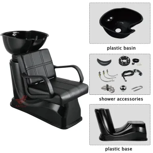 Modern Comfortable Bed Style Design Hair Salon Chair with Shampoo Bowl Sink Bed Plastic Backwash Shampoo Unit Chair