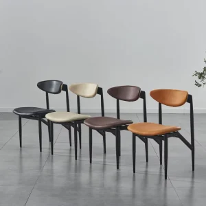 Modern Comfortable Dining Chairs for Home Hotel Restaurant Wedding with Upholstered Cushion Metal Legs Fabric Home Furniture