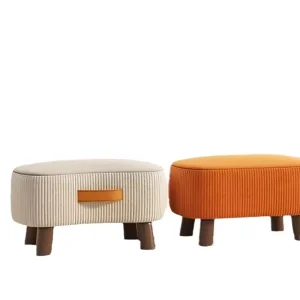 Modern Comfortable Fabric Small Bench Stool Home Living Room Use Sofa Footrest Upholstered Ottoman