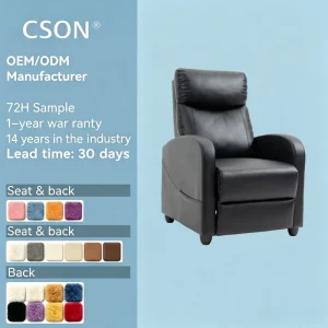 Modern Comfortable Faux Leather Theater Recliner Chair Home Theater Seating with Wood Frame