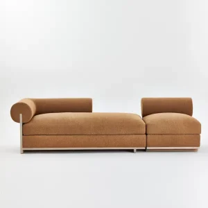 Modern Comfortable L Shape Scandinavian Three Seat Sectional Sofa Oak Fabric Home Commercial Hotel Villa Apartment Mall Dining