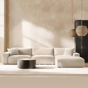 Modern Comfortable Living Room Sofa Set with Sponge Filling and Fabric Cover for Apartment Hotel Mall Warehouse Use
