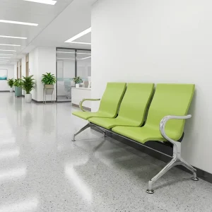 Modern Commercial 3 seater Public Waiting Chair with PU Leather Seat Durable Metal Frame for Hospital Airport Government Hall