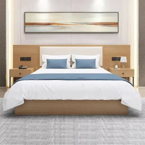 Modern Commercial 5 Star Full Hotel Room Furniture King Size Hotel Bed Wooden Hotel Bedroom Set for Apartment