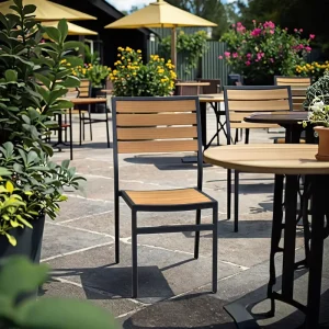 Modern Commercial Aluminum Outdoor Dining Chair Table Set for Villa Hotel Restaurant Garden & Patio Use