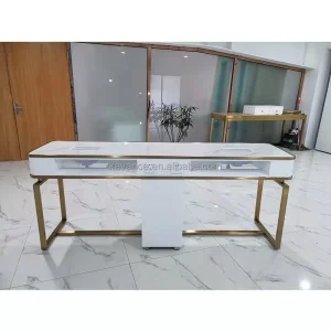 Modern Commercial Beauty Salon Nail Manicure Table with Wooden PU Leather High Density Foam 300KGS Capacity