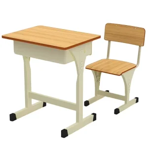 Modern Commercial Furniture Adjustable Single Desk Chair Wood School Set