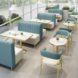 Modern Commercial Furniture Cafe Hotel Dining Set Pu Leather Seating Sectional Restaurant Sofa Booth Villa Bedroom