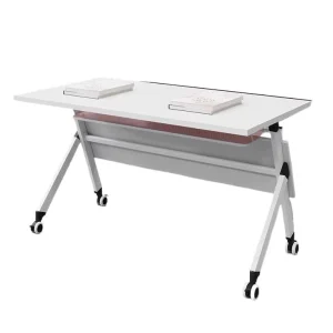 Modern Commercial Furniture Foldable Square Training Desk for Meeting Rooms Conference Tables Flip Top Design Panel Mobile