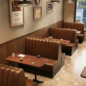 Modern Commercial Furniture Hotel Cafe Restaurant Table Chair Sets Coffee Shop Booth Seating Wooden Dining Chairs and Tables