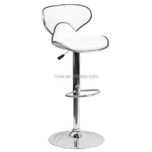Modern Commercial Hotel Restaurant Bar Furniture Stool with PU Leather Swivel Height Adjustable Metal Frame