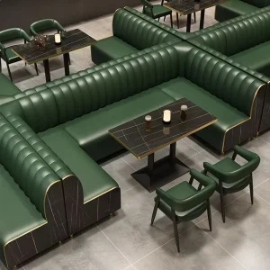 Modern Commercial Leather Sofa Set with Durable Frame Complete Bar Table for Dining Outdoor Hotel & Restaurant Furniture
