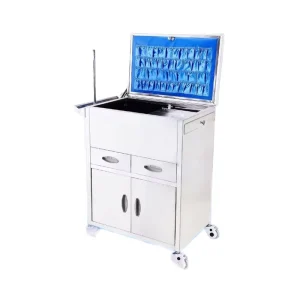 Modern Commercial Medical Trolley Cart with Mirror Surface Double Doors Stainless Steel for Hospitals and Clinics