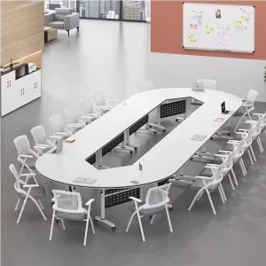 Modern Commercial Mobile Folding Conference Table With Wheels Modular Training Table for Office Meeting Room
