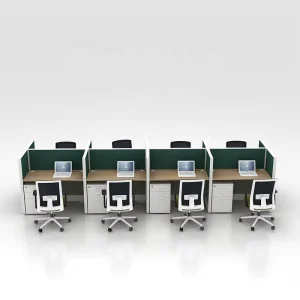 Modern Commercial Modular 8 Seater Aluminum Frame Office Workstation File Cabinet for Hospital School Call Center Cubicles