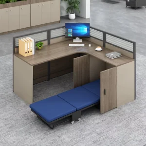 Modern Commercial Office Desk 4 Staff Modular College Student Lab Table with Bed Wooden Panel