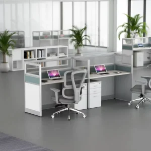 Modern Commercial Office Desk Workstation Solid Wood MDF Cubicle Partition Multi Function Storage Eco Friendly Modular Design