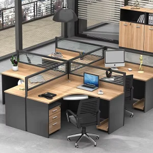 Modern Commercial Office Partitions Designed Office Cubicle Co Working Station System Furniture Shared Office Desk School 4 Seat