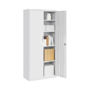 Modern Commercial Office Storage Filing Cabinet Steel 5 Levels 40x80x180cm Double Doors Lock Adjustable Shelves JINFENG