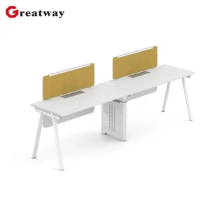 Modern Commercial Office Workstation Modular Staff Bench Desk Workspace Furniture with Privacy Panel and Wire Management