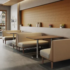 Modern Commercial Restaurant Furniture Set Solid Wood Square Dining Table Chairs for Coffee Milk Tea Dessert Shops Reception