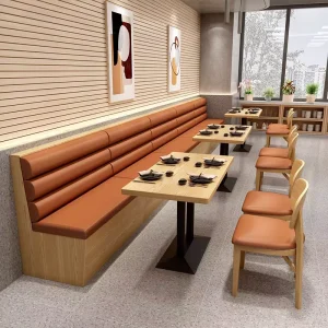 Modern Commercial Restaurant Leather and Wood Dining Chair Set for Coffee Shops Restaurants Villas