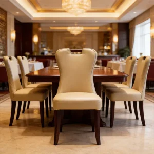 Modern Commercial Restaurant Set Upholstered Dining Chairs Solid Wood Tables Bistro Cafe Hotel Furniture Solution