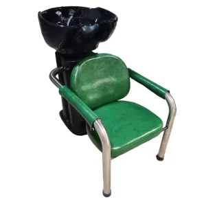 Modern Commercial Salon Shampoo Chair with Stainless Steel Frame and Ceramic Basin Portable Design for Barbershop and Spa Use